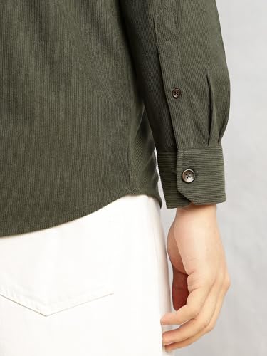 Image of Thomas Scott Men's | Corduroy | Full Sleeve | Slim Fit | Polyester-Blend | Single Pocket | Spread Collar | Casual Shirt
