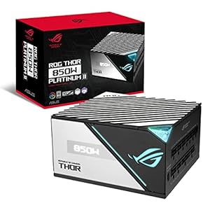 ASUS ROG Thor 850W Platinum II (Fully Modular Power Supply, 80+ Platinum, Lambda A++ Certified, ROG heatsinks, 135mm PWM Fan, 0dB Mode, OLED Panel, Sleeved Cables, Aura Sync, 10 Year Warranty)