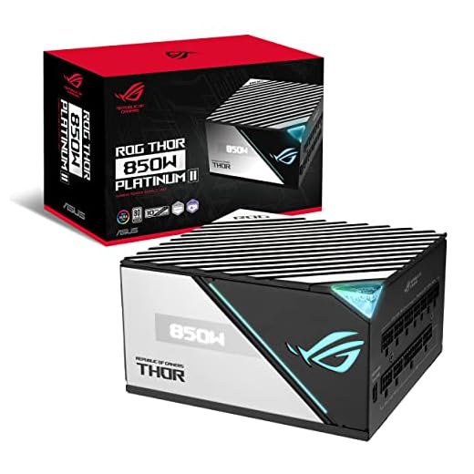 ASUS ROG Thor 850W Platinum II (Fully Modular Power Supply, 80+ Platinum, Lambda A++ Certified, ROG heatsinks, 135mm PWM Fan, 0dB Mode, OLED Panel, Sleeved Cables, Aura Sync, 10 Year Warranty)