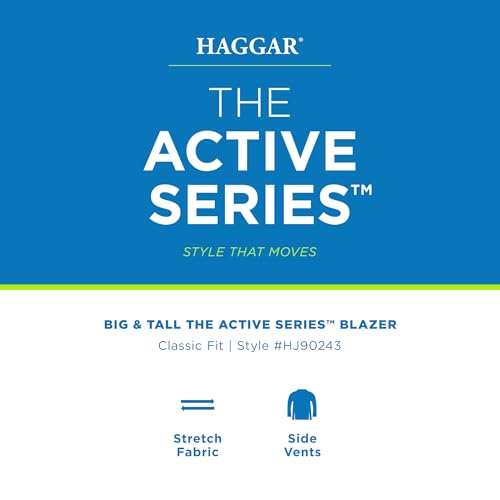 Haggar Men's The Active Series Classic Fit Gabardine Blazer, Black, 52 US by Haggar - Image 5