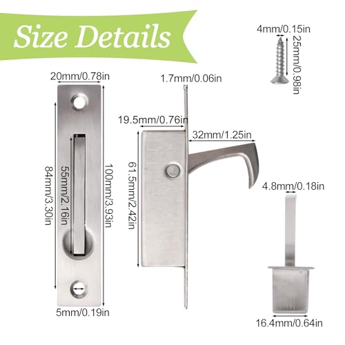 UFURMATE Flush Mount Door Pull, 2PCS 304 Stainless Steel Pocket Door Handle Brushed Flush Mount Edge Pull for Closet (100 * 20mm) - Image 2