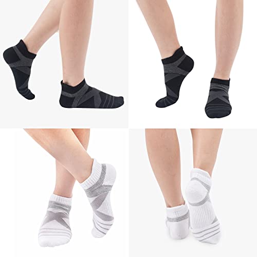 Image of Athletic Ankle Socks for Men & Women, Cushioned Compression Arch Support Socks For Running, Golf & Sports (4 Pairs)