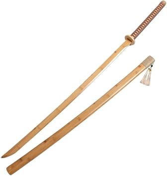 Wooden Sword, Bamboo Sword, Iai Practice Sword, Taichi Sword, Sapling Sword, Bamboo Long Sword, Total Length 55.1 inches 140 cm, Includes Sheath Practice, Kendo Training, Kendo Training