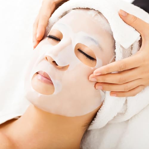 Abaodam 100 Pieces Diy White Facial Mask Pre-cut Spa Skin Care Skin Fiber Mask Sheets for Home Beauty Salon