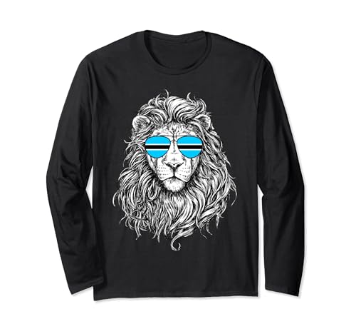 Botswana Flag Lion Sunglasses Botswana Gifts Love Botswana Long Sleeve T-Shirt