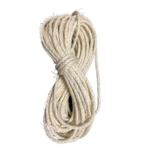 Handmade sisal Rope cat Scratching Post, Homemade sisal Climbing Frame, cat Scratching Post, Tree, Color, 6mm, 8mm Thick(White 6mmx30m)