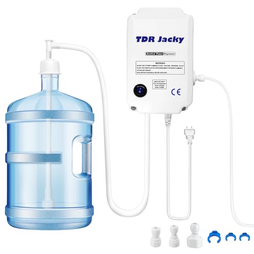 Image of TDR Jacky Electric Water Dispenser Pump, 110V Bottled Water Pump System with 20ft Food-Grade Pipe, Wall-Mounted Design, Float Sensors for Home, Office, Ice Maker, Coffee Machine