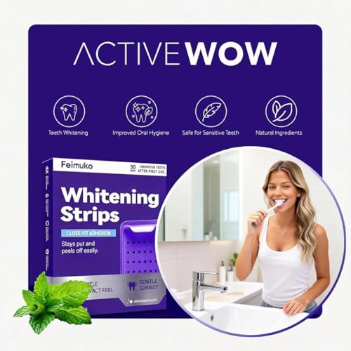 HAV CREATION Purple Teeth Whitening Strips, 28 Strips - Image 3