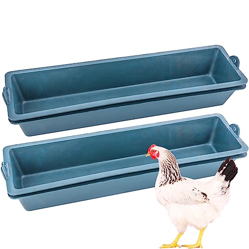 4 Pack Chicken Feeder Plastic Feed Trough Bucket for Chicken Duck Pigeon Bird Livestock Pet Poultry (Length: 16.5)