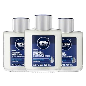 Nivea Men Maximum Hydration Post Shave Balm with Aloe Vera and Provitamin B5, 3 Pack of 3.3 Fl Oz Bottles