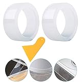 GTIWUNG 2Pcs Selbstklebendes Dichtungsband, Wasserdicht & Schimmelfest Dichtband Leiste, Dichtungsstreifen Klebeband mit Rakel, Fugendichtungsband für Badezimmer und Küche, 3cmx5m, Transparent