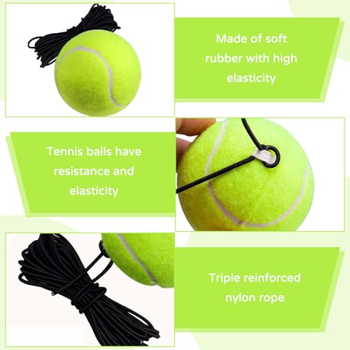 AONAYO 3er-Pack Tennisball Mit Schnur,Tennisball Mit Schnur Tennis Trainer,Twistball,Tennistraining Tennistrainer,Reboundball Swingball,Ball Mit Schnur,Geeignet FüR Tennistraining Drinnen Und DraußEn