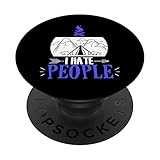 cute & funny i hate people camping pun solo camper nature popsockets popgrip: impugnatura per telefoni cellulari e tablet intercambiabile