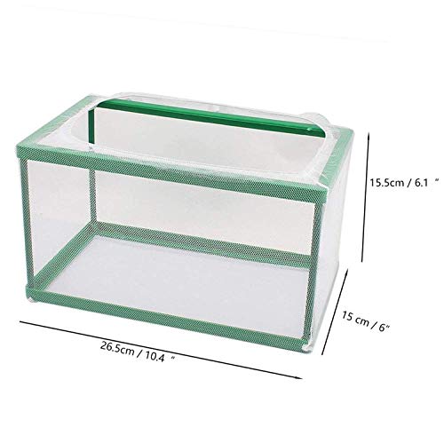 Image of COMOK Fish Hatchery Breeder Box Aquarium Separation Net Nylon Incubator Mesh Fish Breeding Tanks Isolation Box Green Rectangle