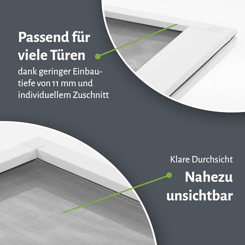 empasa Insektenschutz Fliegengitter Tür mit Alurahmen START individuell zuschneidbar, als Selbstbausatz, Farbe: anthrazit, Größe: 100 x 210 cm