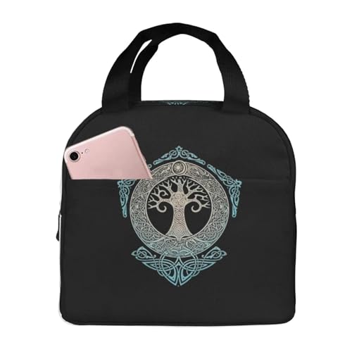 ASDCTYTKO TREE OF LIFE Bolsa térmica térmica impresa para mujeres Refrigerador térmico portátil Caja de comida aislante para picnic Bolsas de comida para viajes Regalo de festival