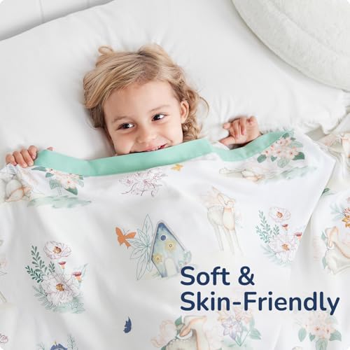 Image of Muslin Baby Blanket - Lightweight Breathable Cooling Blanket, 70% Rayon Derived from Bamboo and 30% Cotton for Summer, 4 Layers Soft Summer Toddler Baby Quilt 55 inchx 43 inch (Elk)
