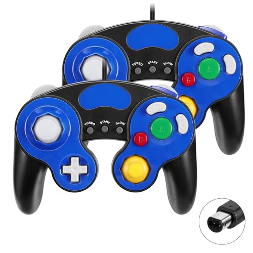 Snorthy 2 Stück Game Cube Controller Classic Wired GC-Controller Vibration Gamepad Kompatibel mit Game Cube