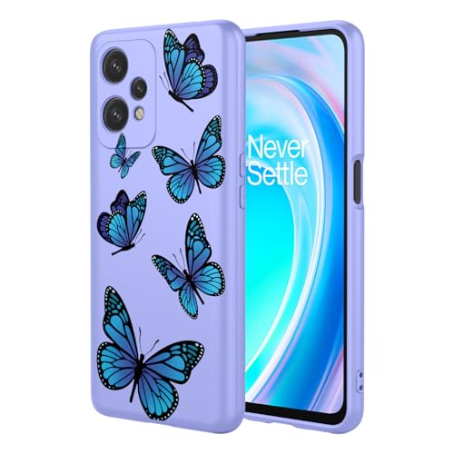 Coque OnePlus Nord CE 2 Lite 5G papillon violet en silicone antichoc