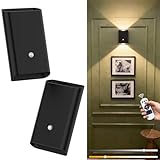 Magnetic Motion Sensor Wall Sconces - Set of 2, Rechargeable Wall Light with Remote Control, 3 Colors Dimmable LED Wall Lamp, Battery Operated Night Light for Indoor Bedroom,Hallway,Stairs,Closet