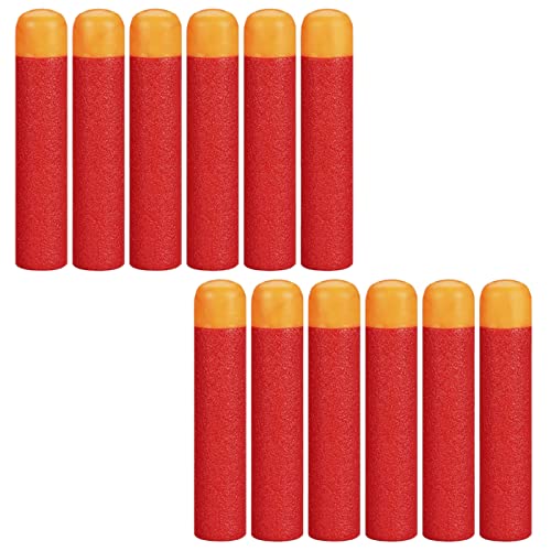 12 Balas Dardos Nerf Elite,9.5cm Munición de Espuma Rojo,Nerf Pack de Repuesto para Pistola Blaster de Juguete,Accesorios Adecuado N Strike Elite Series Juguete para Niños Armas y Proyectiles