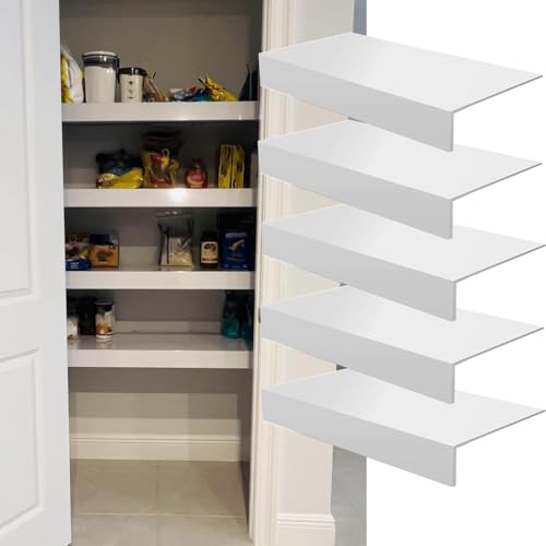 JNTFNE 3 piezas/5 fundas de alambre para despensa, forro blanco para estante de armario que mejora la estética, cubiertas listas para usar, organización de baño y cocina (5 unidades, 51 x 23 x 8 cm)