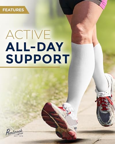 Image of Pembrook Bamboo Viscose Light Compression Socks - 3 Pairs | 8-15 mmhg Compression Socks | Knee High Comfort Support Socks
