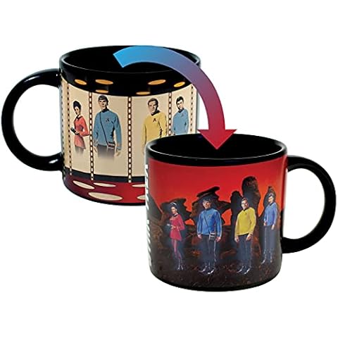 Unemployed Philosophers Guild Star Trek Transporter Heat Transforming Mug - Hot Coffee Beams Down Kirk, Spock, McCoy, and Uhura, Comes in Fun Box,14oz Cover