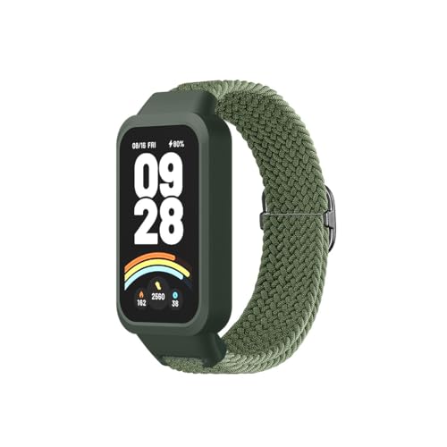 �L�k���o���h for Xiaomi Band 9 Active �i�C���� �o���h for Redmi Smart Band 3 �e�� �x���g �҂ݍ��� �_�炩�����K�ŒʋC���ɗD�� �X�|�[�c�p �e�͐� �������i�K���� �_�� �h�� �y�� �j�����p (�O���[��)