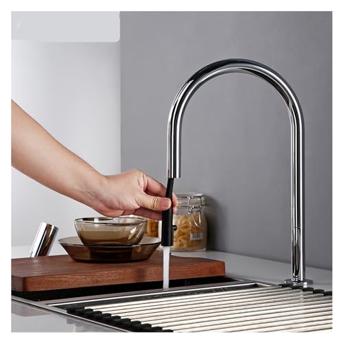 Grifo de cocina gunmetal con manguera extensible para encimeras modernas 4