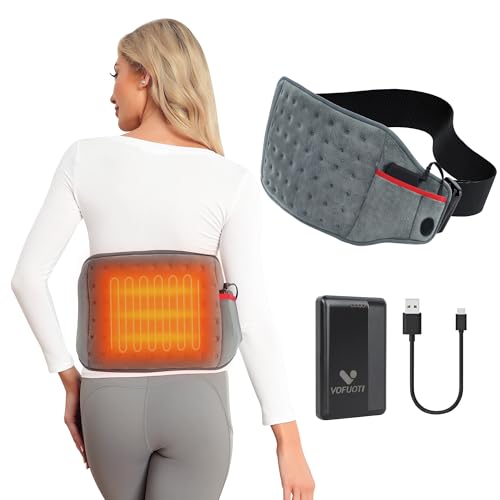 Vofuoti Cordless Heating Pad, Portable Heated Pad with Battery and 3 Heat Settings, Rechargeable Electric Heating Pads for Back, Abdomen, Gifts for Women Men