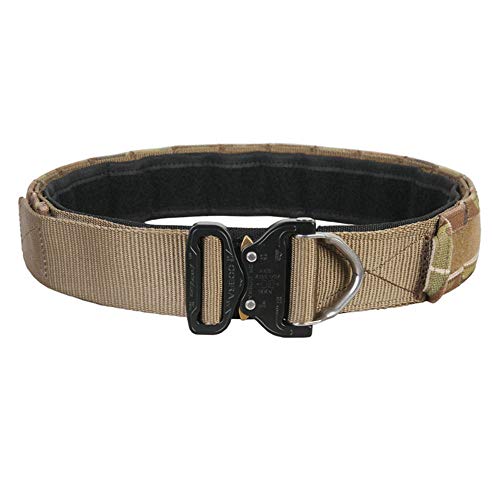 EMERSONGEAR Tactical Nylon Belt with Quick Release Metal Buckle，Stiffened 2-Ply Nylon Gun Belt for Concealed Carry Holsters Pouches Coyote Brown