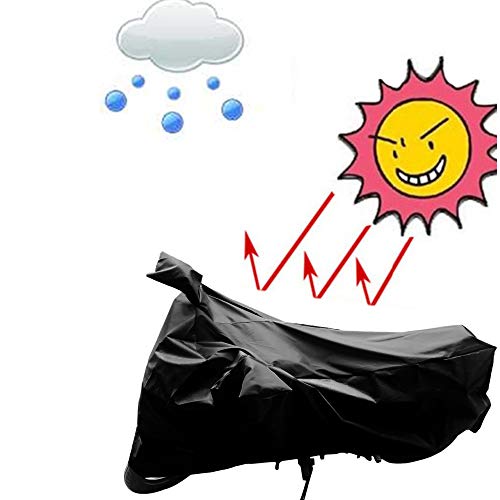 Image of Aksmit Universal Two Wheeler Bike /Scooty Body Cover Heat Protectio /Water Resistance /UV-Rays /Birds Dropping /Scratchproof /Dust Proof (Black)