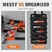 Portable Foldable Roll Up Tool Bag Organizer with 5 Compartments & 2 Detachable Pouches, Heavy Duty Waterproof Tool Pouch Bag for Secure Tool Storage, Tool Roll for Dad Men Electrician Mechanic Gifts