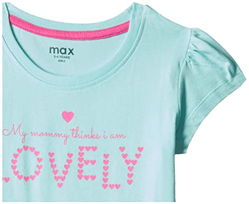 Image of Max Girls Regular Fit Pure Cotton Typography Print Top