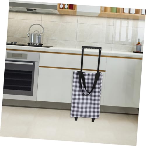 Faltbarer Einkaufstrolley mit Teleskopgriff und Rädern, wiederverwendbare Einkaufstasche für Lebensmittel, leicht, tragbar, ideal für Einkäufe und Besorgungen – Bild 6