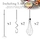 Linkidea Handmixer-Aufsätze Schlägel, Mischstab, Knethaken, Edelstahl Stabmixer-Zubehör, kompatibel mit Kitchenaid Handmixern KHM3 KHM5 KHM7 KHM9 (5er Set)