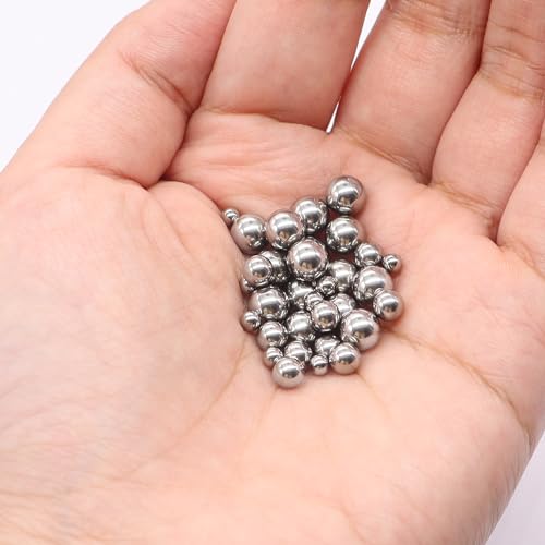 Image of weideer 490pcs 8 Sizes Bicycle Bearing Balls Metal Mixing Balls Assortment Kit 1 /2 inch 3 /8 inch 1 /4 inch 7 /32 inch 3 /16 inch 5 /32 inch 1 /8 inch 3 /32 inch Precision Steel Balls