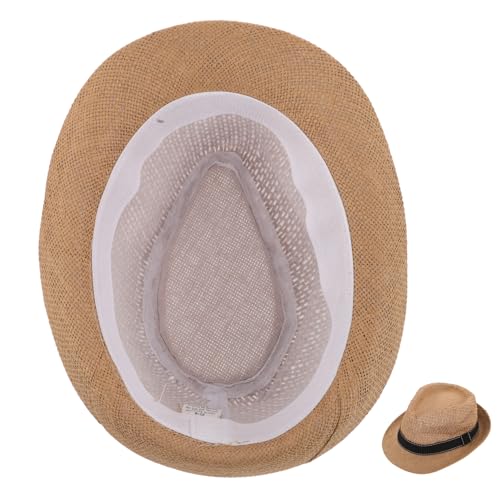 Boys Solid Color Straw Hat Short Brim Summer Sun Hat for Breathable Comfortable Beach Hat for Outdoor Travel Stylish Sun Protection