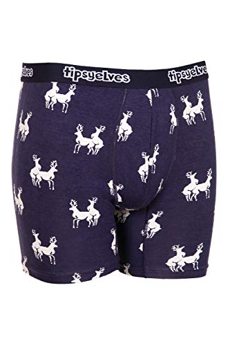 Tipsy Elves Funny Holiday Themed Underwear for Men - Navy Nookie Underwear Size XX-Large