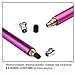Bargains Depot (2 Pcs) [New Upgraded][0.18-inch Small Tip Series] 2-in-1 Stylus/Styli 5.5-inch L with 10 Replacement Rubber Tips -Purple/Pink
