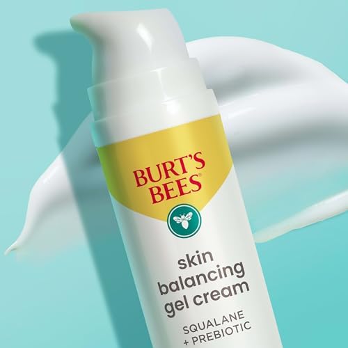 Burt's Bees Clear and Balanced Skin Balancing Gel Cream With Squalane and Prebiotic, Gel Moisturizer for Breakout-Prone Skin, 99 Percent Natural Origin Skin Care, 1.8 oz. Bottle - Pack of 2