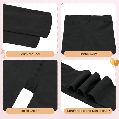 Image of Girls Ballet Dance Tights for Toddler Baby Soft Athletic Leggings Infant Elastic Dance Tights for Girls Black 1-3T