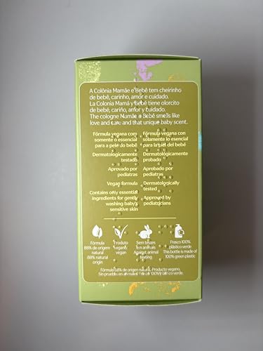 Natura - Mamãe e Bebê Mom & Baby Cologne | Gentle Fresh Scent for Babies | Alcohol-Free, Hypoallergenic, Pediatrician Tested, Vegan & Safe Daily Use – 3.4 fl oz (100 ml)