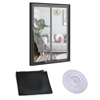Fliegengitter Fenster, 130 x 150cm Klettverschluss Insektenschutz Fenster mit Umlaufendem Selbstklebendem, DIY Moskitonetz Fenster Mückengitter, Schwarz Netz