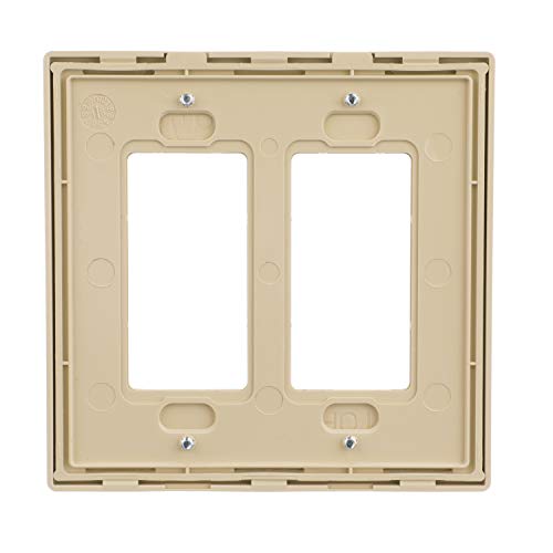 Image of Eaton PJS262V Decorator Screwless Wallplate, 2-Gang, Ivory