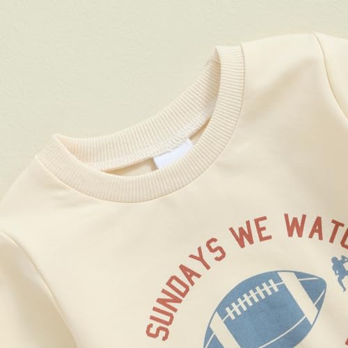 ZyHwShine Toddler Baby Boy Football Outfit On Sundays We Watch Football with Daddy Sweatshirt Top Pants Infant Fall Clothes3