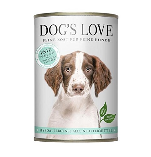 DOG'S LOVE Hypoallergen Ente mit Topinambur & Karotten (6 x 400g)