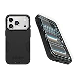 OtterBox iPhone 17 Pro (Only) Bundle: Commuter Series MagSafe Case & Screen Protector - Black - Built-in Magnets - Thin & Protective - with Port Protection