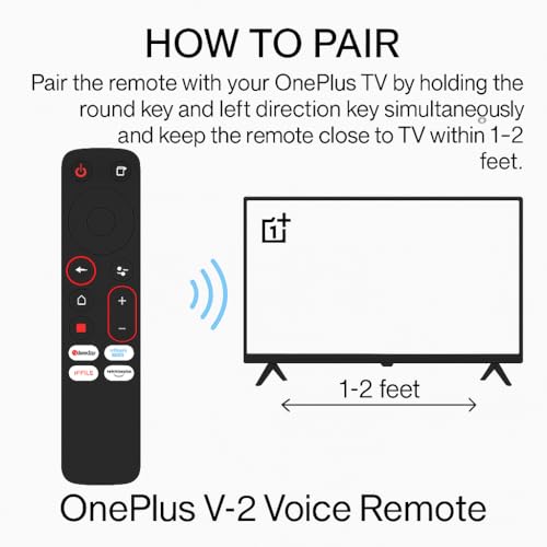 Image of Compatible with Oneplus Q Series U Series Y1S Y1S Edge 1-Plus Smart Andorid Led Tv Bluetooth Voice Command Remote Control | Pairing Must (OnePlus V-2 Voice)
